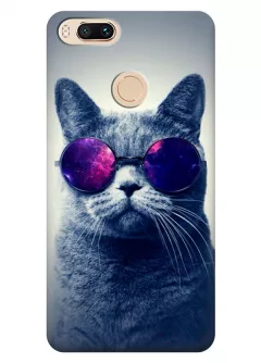 Чехол для Xiaomi Mi 5X - Кот в очках космос