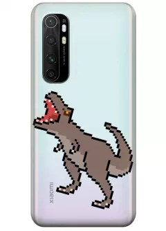 Прозрачный чехол для Xiaomi Mi Note 10 Lite - Пиксельный динозавр