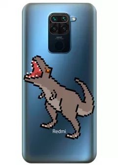 Прозрачный чехол для Xiaomi Redmi 10X - Пиксельный динозавр