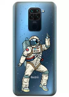 Прозрачный чехол для Xiaomi Redmi 10X - Веселый космонавт