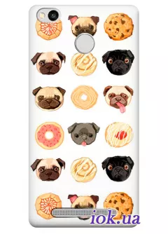 Чехол для Xiaomi Redmi 3 Pro - Пончики и Мопсы