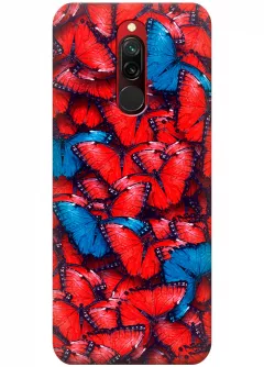Чехол для Xiaomi Redmi 8 - Красные бабочки