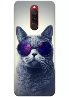 Чехол для Xiaomi Redmi 8 - Кот в очках