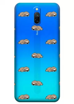 Прозрачный чехол на Redmi 8A Pro - Спящие ленивцы