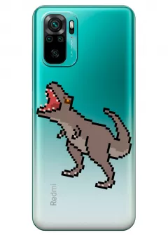 Чехол для Redmi Note 10S - Пиксельный динозавр