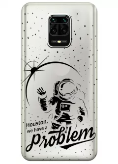 Прозрачный чехол для Redmi Note 9 Pro - Космонавт с проблемой