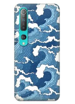 Защитный бампер для Xiaomi Mi 10 с нарисованным волнами