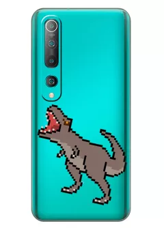 Чехол для Xiaomi Mi 10 с принтом - Пиксельный динозавр