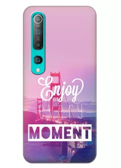 Чехол для Xiaomi Mi 10 из силикона с позитивным дизайном - Enjoy Every Moment