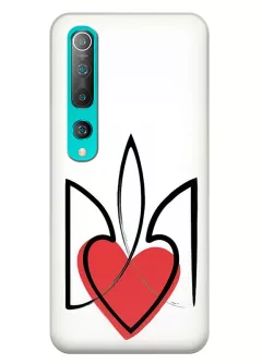 Чехол на Xiaomi Mi 10 с сердцем и гербом Украины