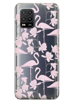Чехол для Xiaomi Mi 10 Lite с клевыми розовыми фламинго