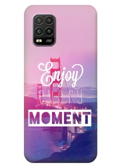 Чехол для Xiaomi Mi 10 Lite из силикона с позитивным дизайном - Enjoy Every Moment