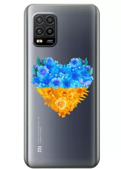 Патриотический чехол Xiaomi Mi 10 Lite с рисунком сердца из цветов Украины