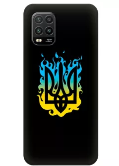 Чехол на Xiaomi Mi 10 Lite с справедливым гербом и огнем Украины