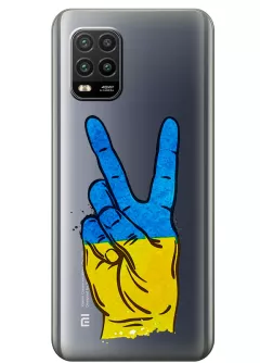 Прозрачный силиконовый чехол на Xiaomi Mi 10 Lite - Мир Украине / Ukraine Peace
