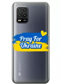 Чехол для Xiaomi Mi 10 Lite "Pray for Ukraine" из прозрачного силикона