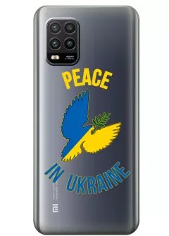 Чехол для Xiaomi Mi 10 Lite Peace in Ukraine из прозрачного силикона
