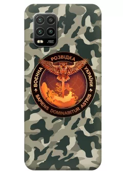 Камуфляжный чехол для Xiaomi Mi 10 Lite с лого "Военная разведка Украины"
