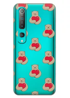 Чехол для Xiaomi Mi 10 Pro с принтом - Влюбленные медведи
