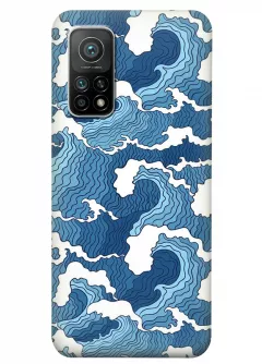Защитный бампер для Xiaomi Mi 10T с нарисованным волнами