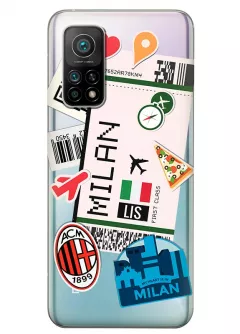Чехол силиконовый на Xiaomi Mi 10T - Билет в Милан