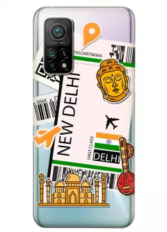 Чехол на Xiaomi Mi 10T из силикона - Билет в Нью Дели