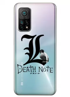 Xiaomi Mi 10T аниме чехол из прозрачного силикона - Death Note лого