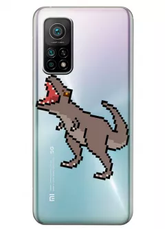 Чехол для Xiaomi Mi 10T Pro с принтом - Пиксельный динозавр