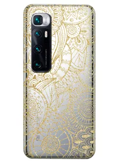 Чехол для Xiaomi Mi 10 Ultra с принтом - Золотая мандала