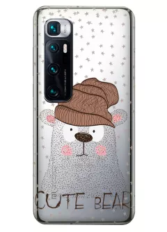 Чехол для Xiaomi Mi 10 Ultra с мишкой, прозрачный силиконовый чехол