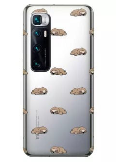 Чехол для Сяоми Ми 10 Ультра с прозрачным рисунком из силикона - Спящие ленивцы