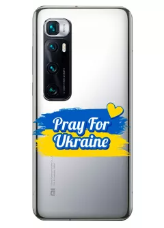 Чехол для Xiaomi Mi 10 Ultra "Pray for Ukraine" из прозрачного силикона