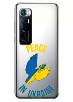 Чехол для Xiaomi Mi 10 Ultra Peace in Ukraine из прозрачного силикона