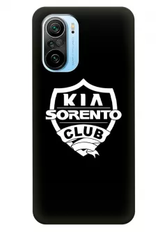 Чехол для Xiaomi Mi 11i из силикона - Kia Киа Кия Sorento Club белый логотип вектор-арт