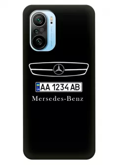 Бампер для Xiaomi Mi 11i из силикона - Mercedes-Benz Мерседес-Бенц Мерс название с номерным знаком и передней части кузова