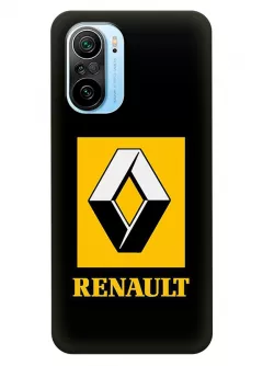 Сяоми Ми 11и чехол силиконовый - Renault Ренаулт Рено желтый логотип крупным планом и название вектор-арт
