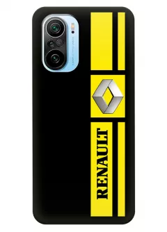 Сяоми Ми 11и чехол силиконовый - Renault Ренаулт Рено классический логотип и желтая вертикальная лента вектор-арт