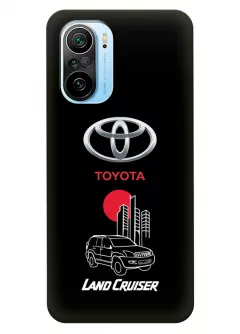 Чехол для Сяоми Ми 11и из силикона - Toyota Тойота логотип и автомобиль машина Land Cruiser вектор-арт кроссовер внедорожник