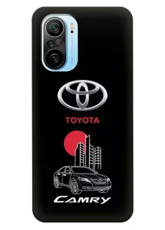 Чехол для Сяоми Ми 11и из силикона - Toyota Тойота логотип и автомобиль машина Camry вектор-арт купе седан