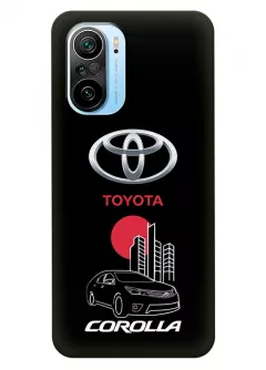 Чехол для Сяоми Ми 11и из силикона - Toyota Тойота логотип и автомобиль машина Corolla вектор-арт купе седан