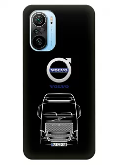 Наладка для Сяоми Ми 11и из силикона - Volvo Вольво логотип и автомобиль машина вектор-арт фура грузовик трак белый (Дизайн 2)