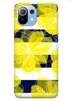 Xiaomi Mi 11 Lite силиконовый чехол с картинкой - Желтые цветы