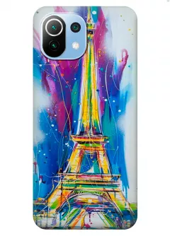 Xiaomi Mi 11 Lite силиконовый чехол с картинкой - Отдых в Париже
