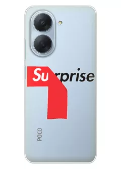 Poco C81x прикольный прозрачный силиконовый чехол Surprise в стиле Suprime