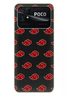 Xiaomi Poco C40 чехол с аниме силиконовый - Наруто Акацуки лого