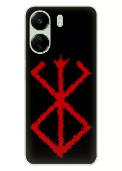 Xiaomi Poco C65 чехол - Берсерк Бэрусэруку Berserk Beruseruku красный логотип Клеймо Жертвы