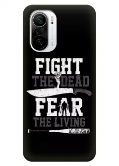Чехол-накладка для Xiaomi Poco F3 из силикона - Ходячие мертвецы The Walking Dead Fight the Dead Fear the Living черный чехол