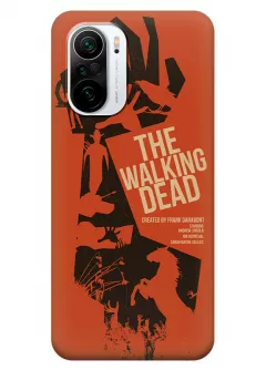 Чехол-накладка для Xiaomi Poco F3 из силикона - Ходячие мертвецы The Walking Dead постер с названием в векторном стиле оранжевый чехол