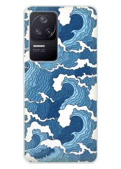Защитный бампер для Xiaomi Poco F4 с нарисованным волнами