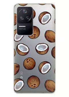 Чехол силиконовый для Xiaomi Poco F4 с рисунком кокосов
